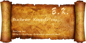 Buchner Koppány névjegykártya